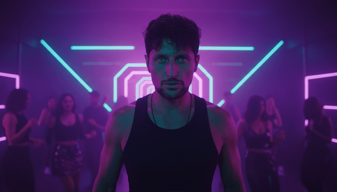 음악 비트와 가사 해석을 나타내는 추상적인 비주얼이 비디오로 변환됩니다.