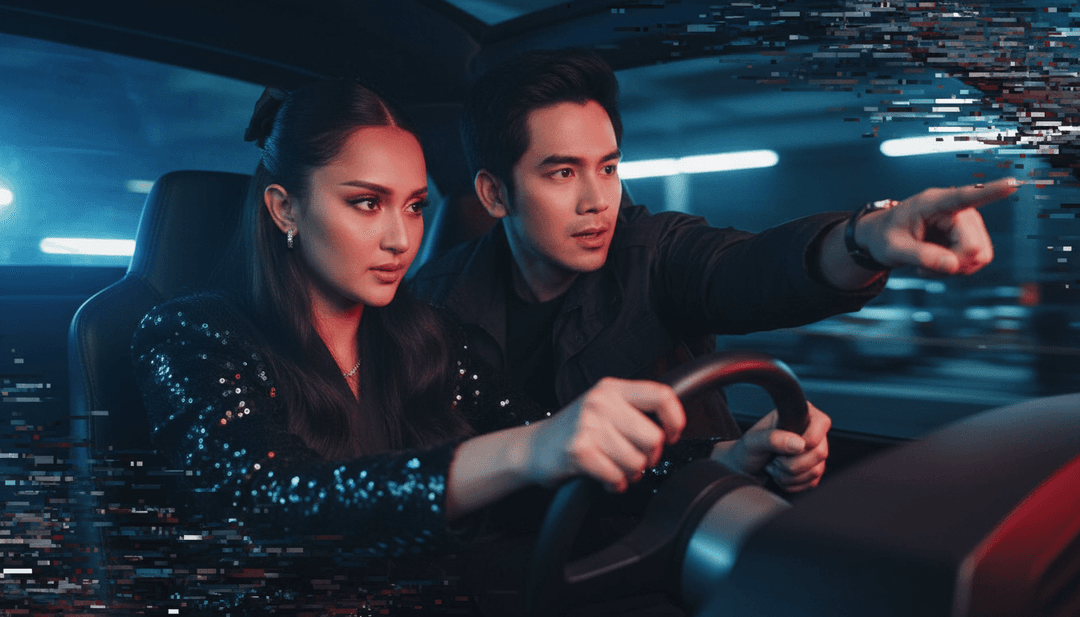 Visualizador dinâmico mostrando ondas de sintetizador se transformando em arte abstrata fluida, sincronizada com o ritmo e as melodias de 'I Finally Realized.mp3'.