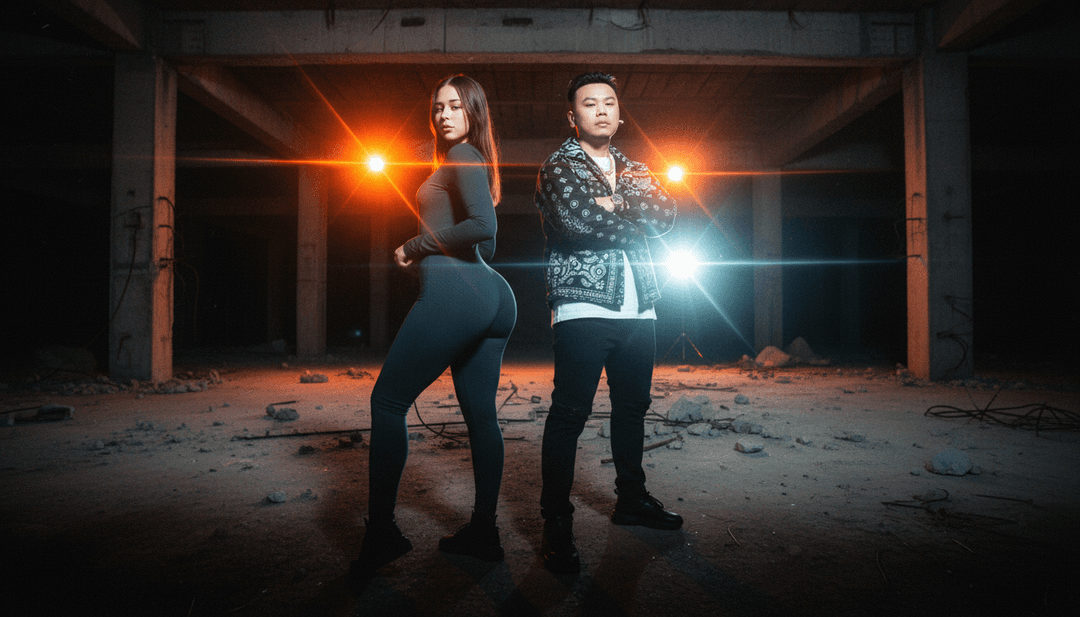 Um videoclipe dramático completo com estética urbana sombria gerado por IA.