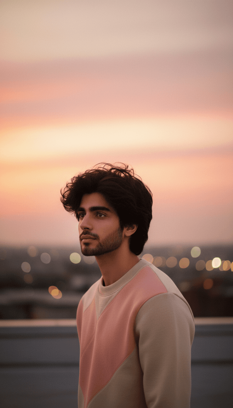 IA interpretando una vibrante canción pop india, visualizando melodías emotivas y ritmos de R&B en arte abstracto.