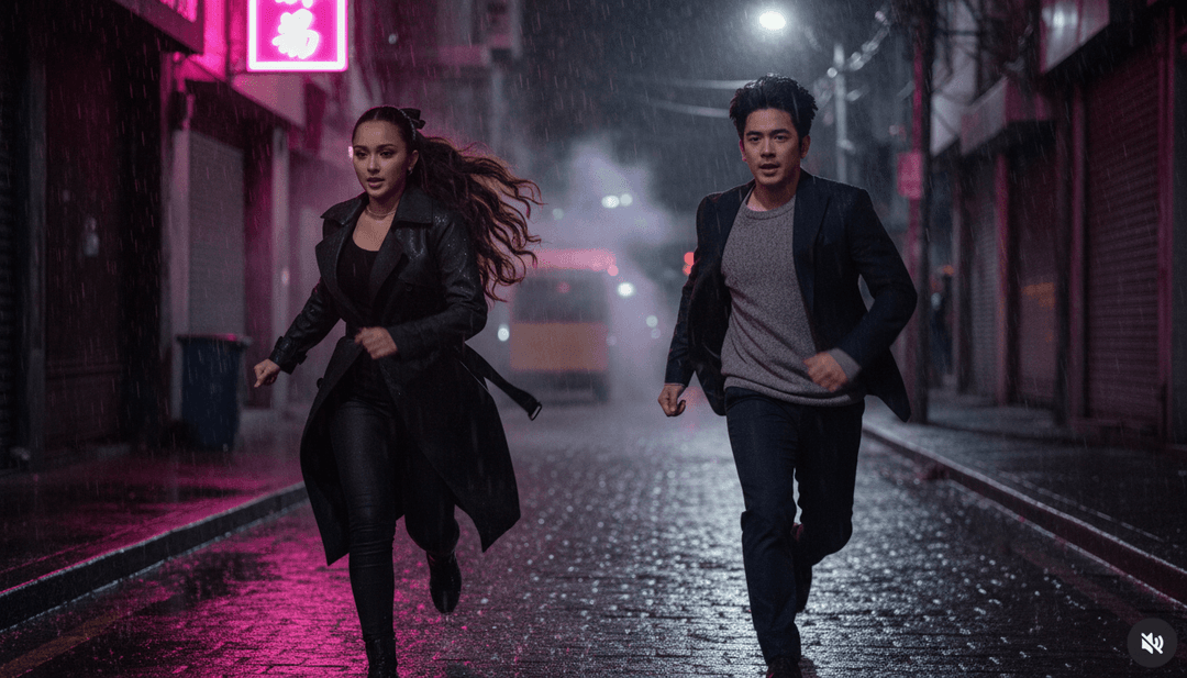 Representación abstracta de IA analizando ondas sonoras y datos emocionales para la generación de conceptos de video musical de 'I Finally Realized', fusionando estéticas pop y synth-pop.