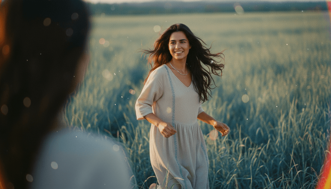 Um usuário admirando seu videoclipe recém-gerado em uma tela, com a interface freebeat.ai ao fundo