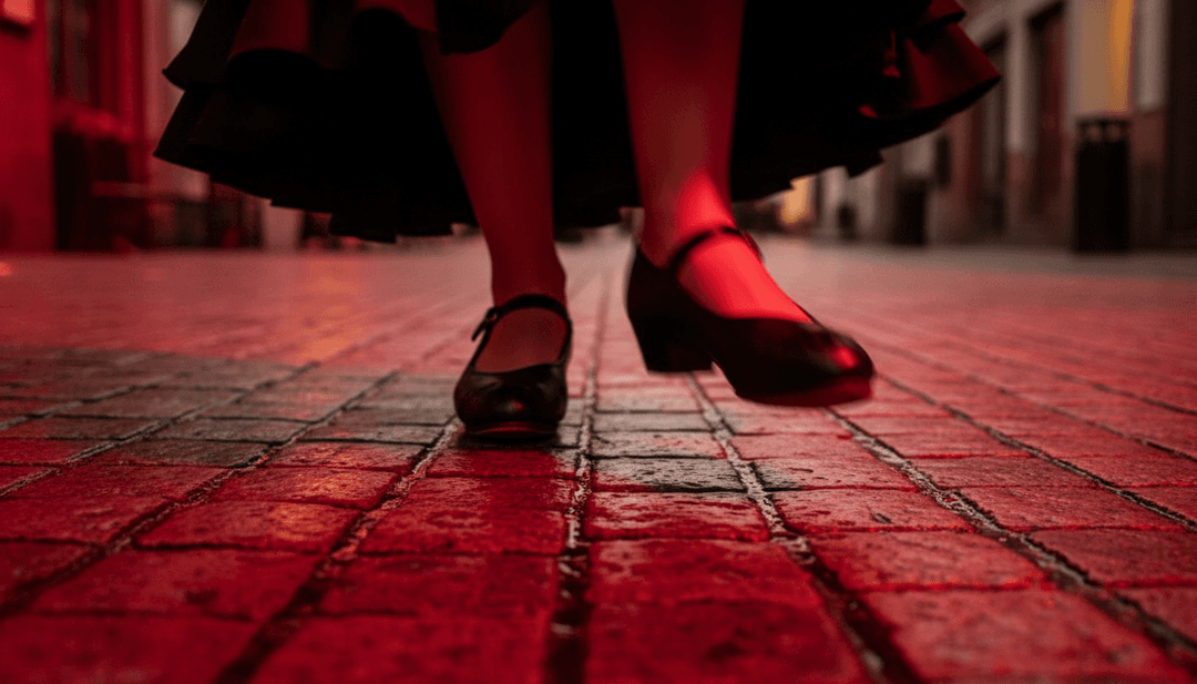 'Ti-ki Chi-ki (EN)' की चरांगो धुन और उत्साहित परकशन से प्रेरित, सूर्यास्त के नीचे नाचते हुए एनिमेटेड पात्रों वाला गतिशील एआई-जनित संगीत वीडियो दृश्य।