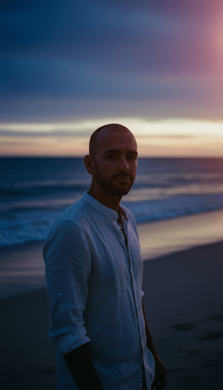 Visualização abstrata de ondas sonoras e fluxos de dados interpretando os elementos eletrónicos e indie pop de 'Kiss Me' de Rea Garvey em conceitos visuais.