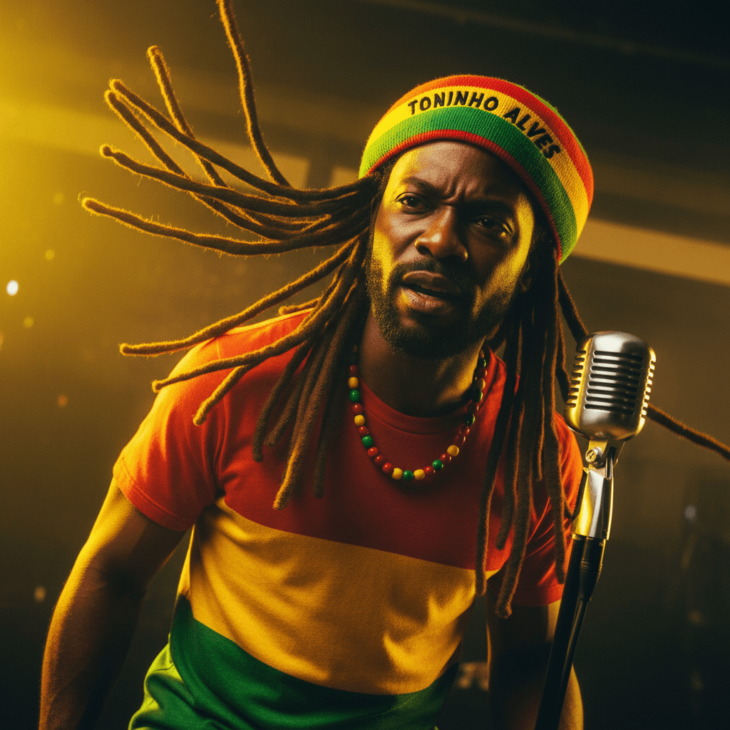 Scènes de clip musical reggae dynamiques générées par l'IA, présentant des paysages tropicaux et des figures dansantes