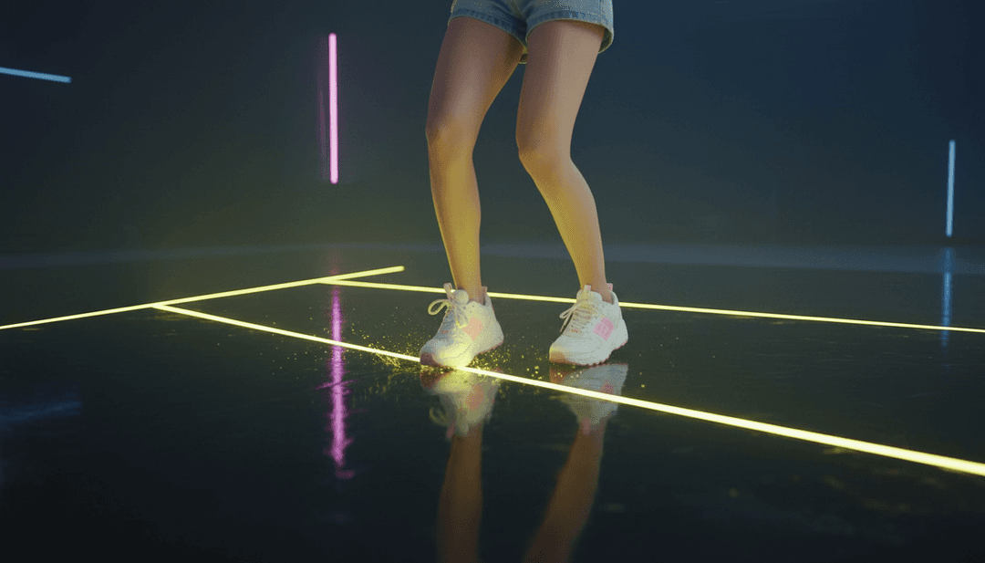 Análise por IA de uma faixa instrumental de surf rock, mostrando ondas sonoras se transformando em imagens de praia e oceano.