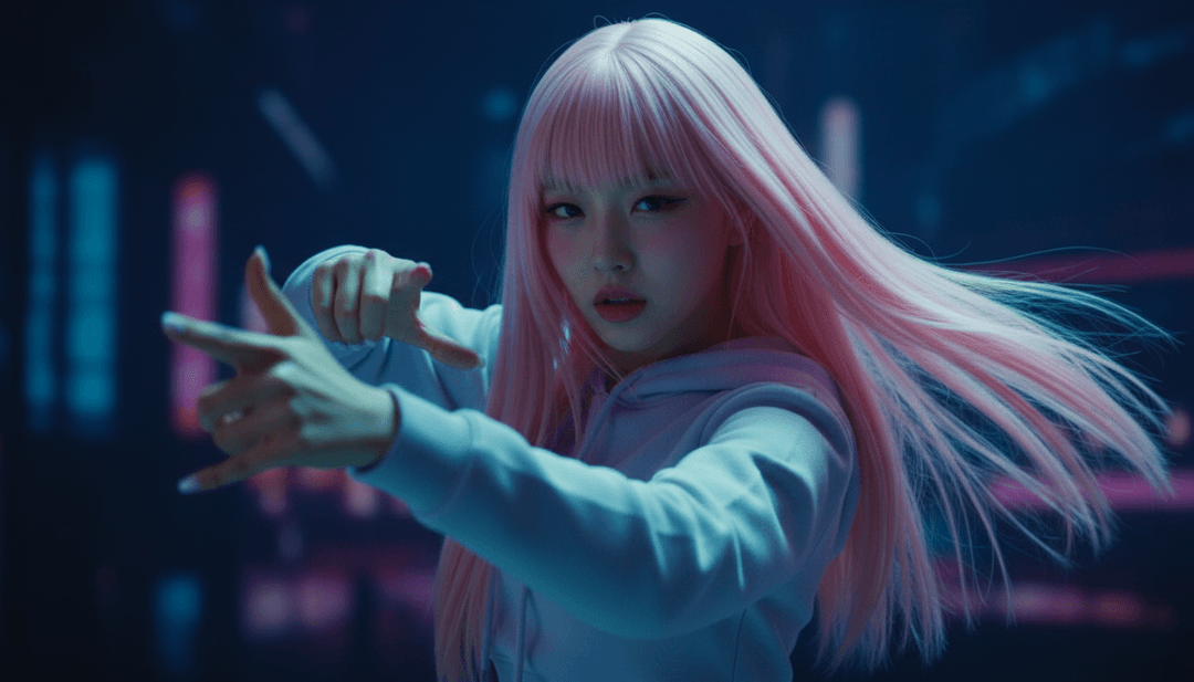 Visuais dinâmicos gerados por IA, apresentando um solo de guitarra de surf vintage, ondas do oceano quebrando e seções rítmicas impulsionadoras.