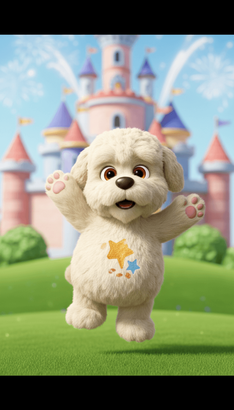 Système IA analysant les mélodies joyeuses et les paroles ludiques de 'Petmagicland' by clau1906 pour générer des concepts visuels initiaux.