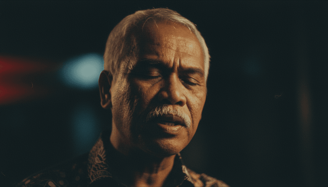 抽象地表现原声吉他音符流入数字大脑,象征AI对音乐的解读。