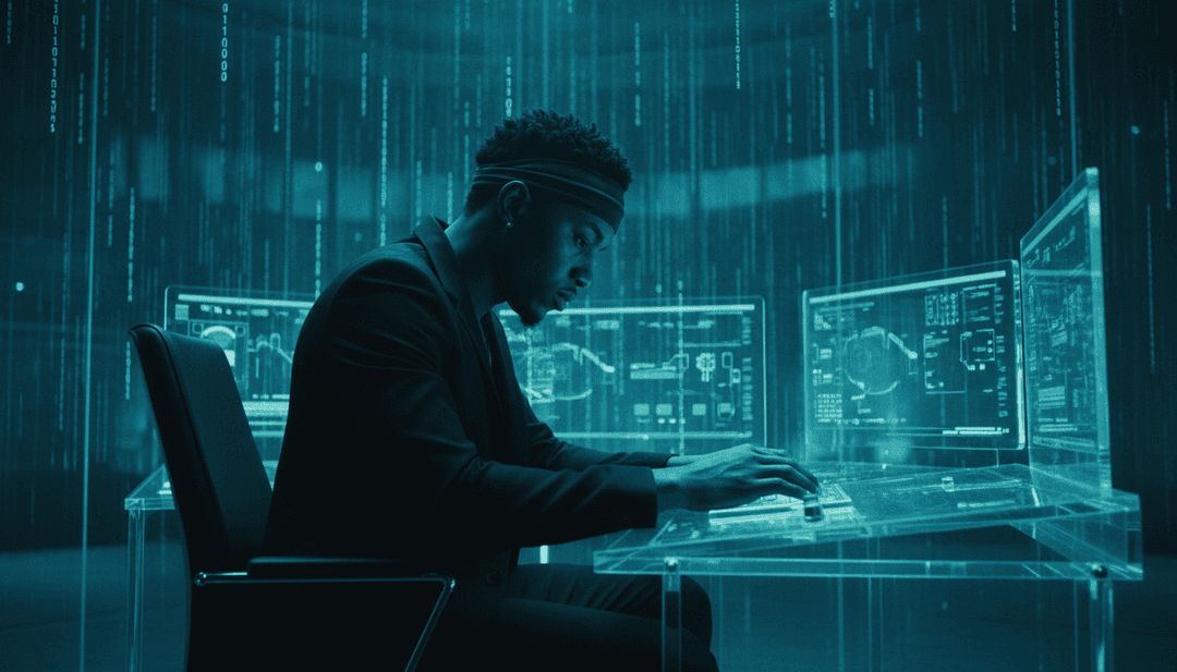 Offset의 'Enemies' 파형 및 가사 테마를 분석하여 뮤직 비디오 콘셉트를 생성하는 AI 알고리즘의 개념 이미지.