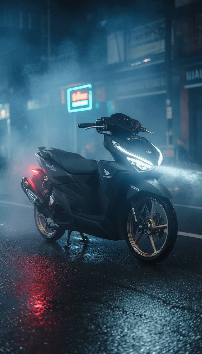 Visualização abstrata de elementos de Dangdut e Electronic Dance Music se fundindo, formando uma onda de energia dinâmica.