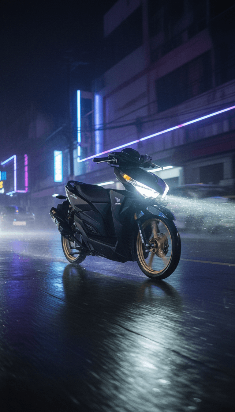 Une fusion abstraite de motifs traditionnels et de circuits imprimés futuristes, symbolisant le mélange des genres dans "Gas Sampai Pagi".