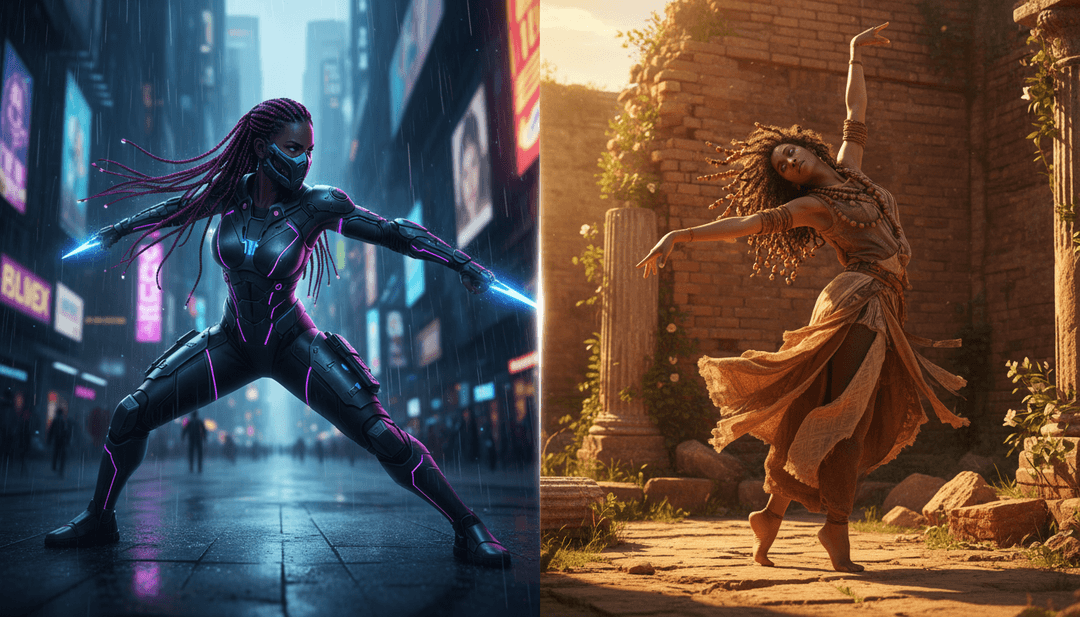 Visuelle Szenen inspiriert von den Musikelementen von BURNING UP