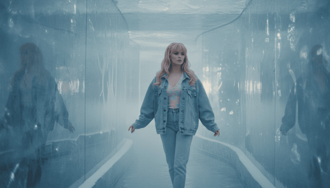 Representação visual de notas musicais se transformando em cenas vívidas e oníricas