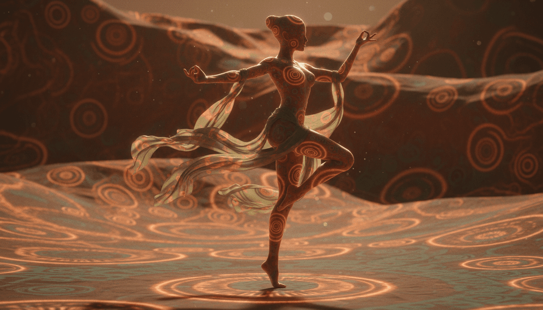 इलेक्ट्रॉनिक बीट्स को दृश्यों में बदलते हुए दृश्य चित्रण