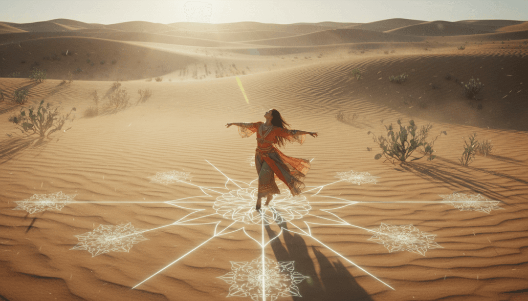 電子ビートがダンスシーンに変わるビジュアル表現。