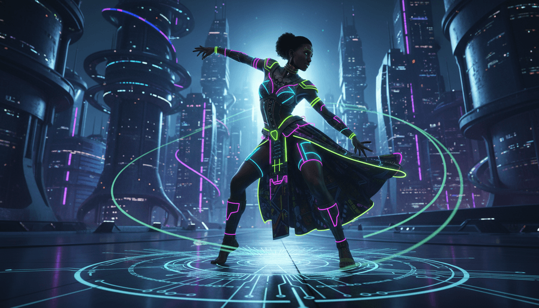 노래의 역동적인 리듬과 하모니에서 영감을 받은 시각적 장면