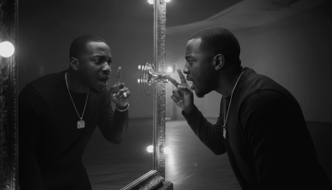 AI 分析 Wale 的 'Mirroronnabenz' 的概念图像。