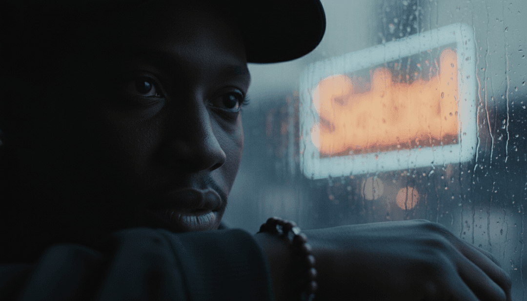 AI가 음악 리듬과 가사를 해석하는 개념적 이미지.