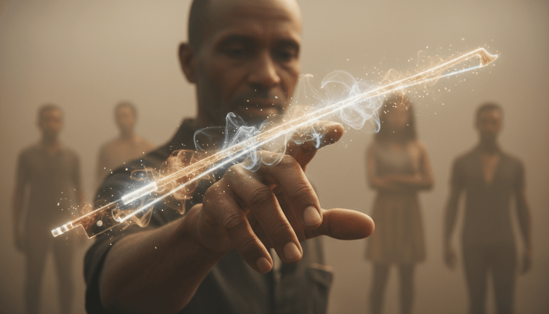 ऑर्केस्ट्रा तत्वों के साथ एक संगीत वीडियो के जीवंत दृश्य