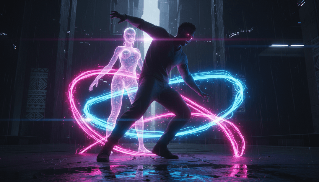 '911' के लिए पूर्ण AI-जनित संगीत वीडियो, संगीत और दृश्य का मिश्रण दिखाते हुए