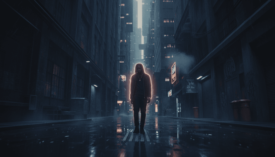 संगीत तत्वों को ग्राफिक्स में बदलते AI का दृश्य दृश्य