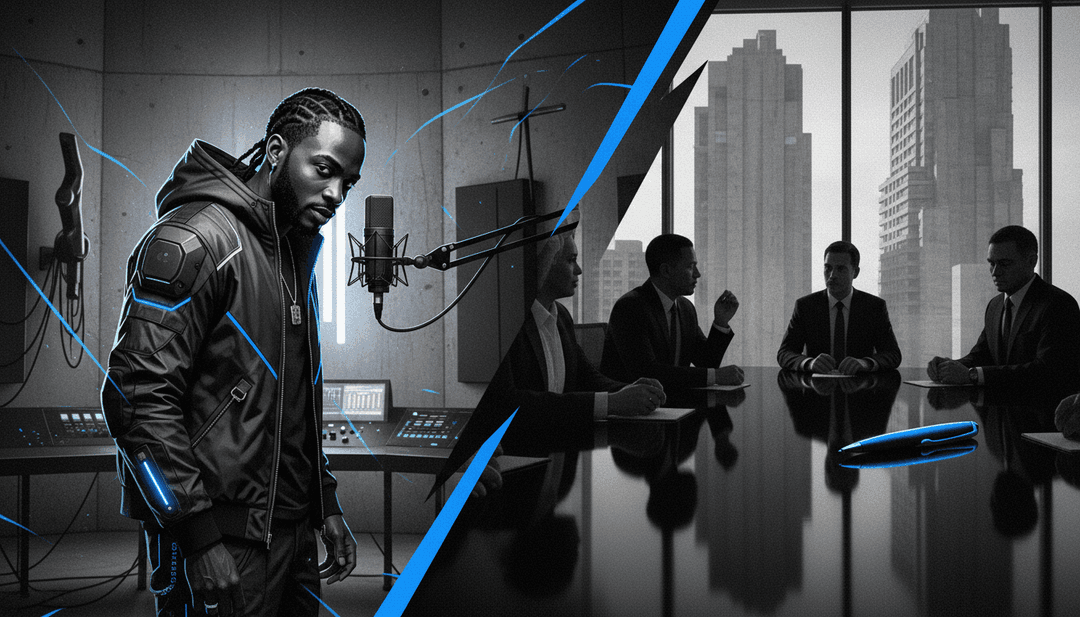 Visuelle Darstellung von Beats, die sich in Stadtlandschaften verwandeln