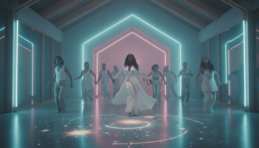 'Hvn High'의 음악에서 영감을 받은 시각적 장면