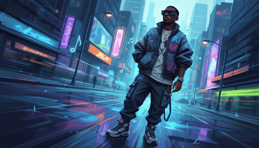 AI-जनरेटेड दृश्य जो गतिशील तत्वों के साथ एक जीवंत शहर का दृश्य दर्शाते हैं।