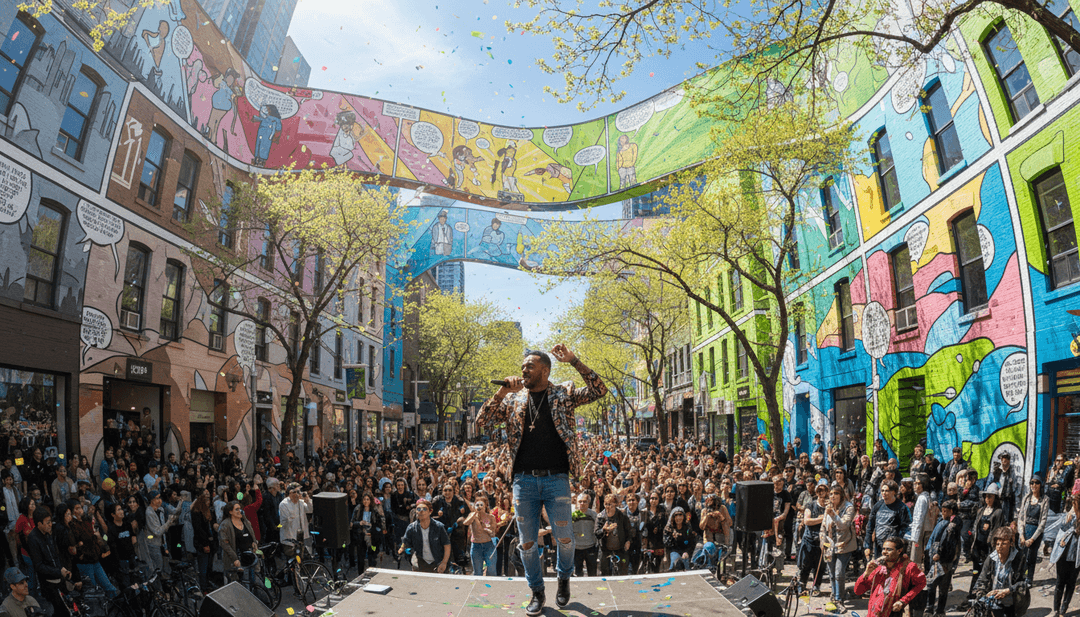 संगीत नोट्स को नृत्य दृश्य में बदलते हुए दृश्य प्रतिनिधित्व