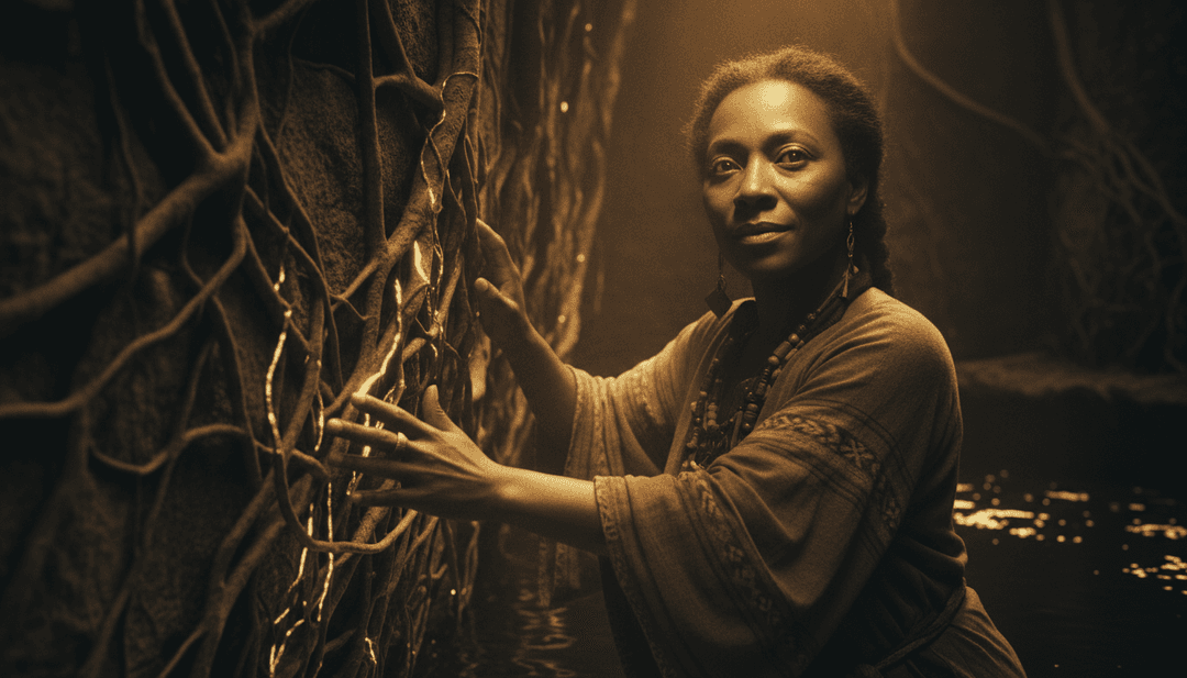 Cena visual de arte abstrata representando elementos musicais