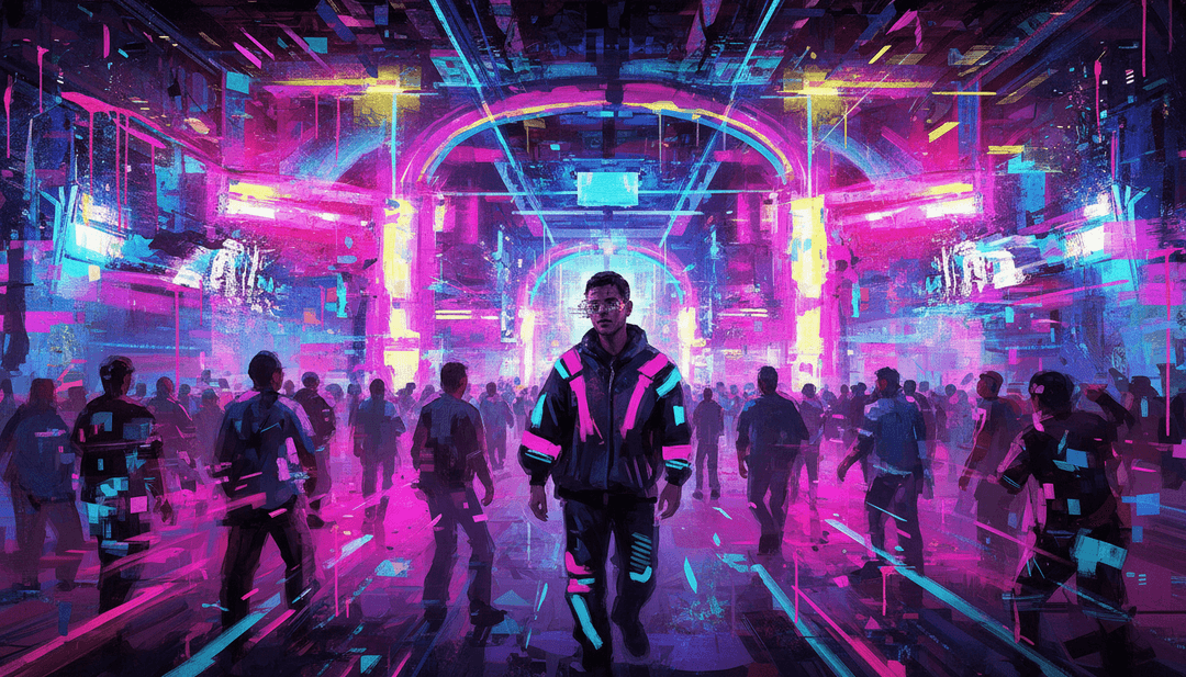 संगीत तत्वों को वीडियो दृश्यों में परिवर्तित होते हुए दृश्य प्रतिनिधित्व।