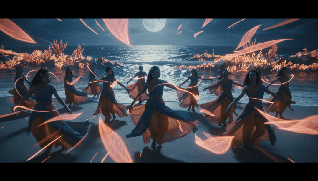 曲のリズムとムードにインスパイアされたビジュアルシーン