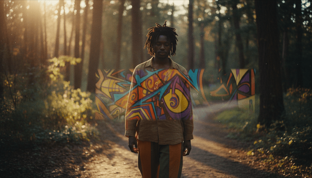 음악 요소를 비디오로 변환하는 시각적 장면