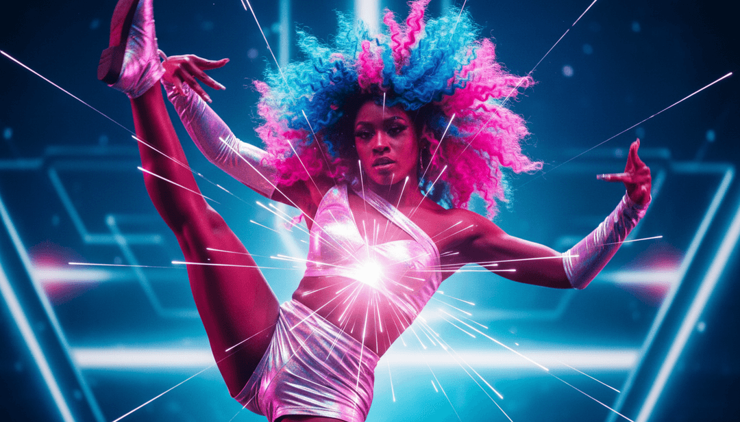 Representação visual de cenas vibrantes inspiradas na música de MARINA.