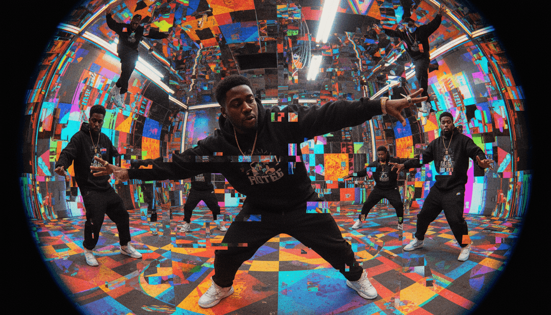 फ्रीबीट.एआई के साथ म्यूजिक वीडियो बनाता उपयोगकर्ता