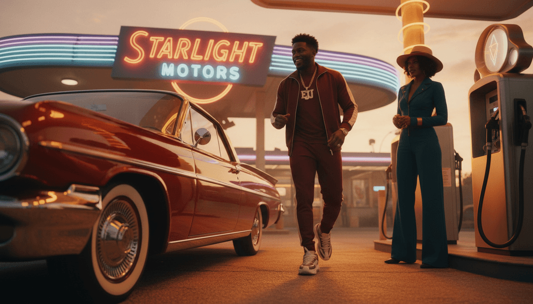 음악 요소를 비디오 장면으로 번역하는 AI의 시각적 표현.