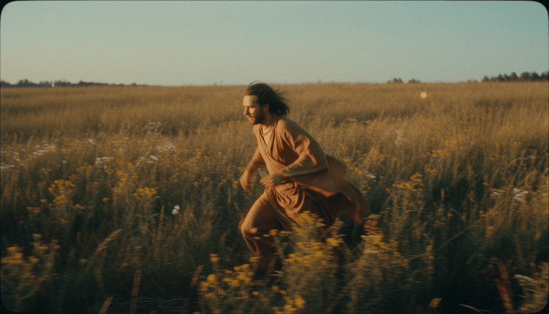 Scena visiva di AI che traduce la musica in un video vivace.