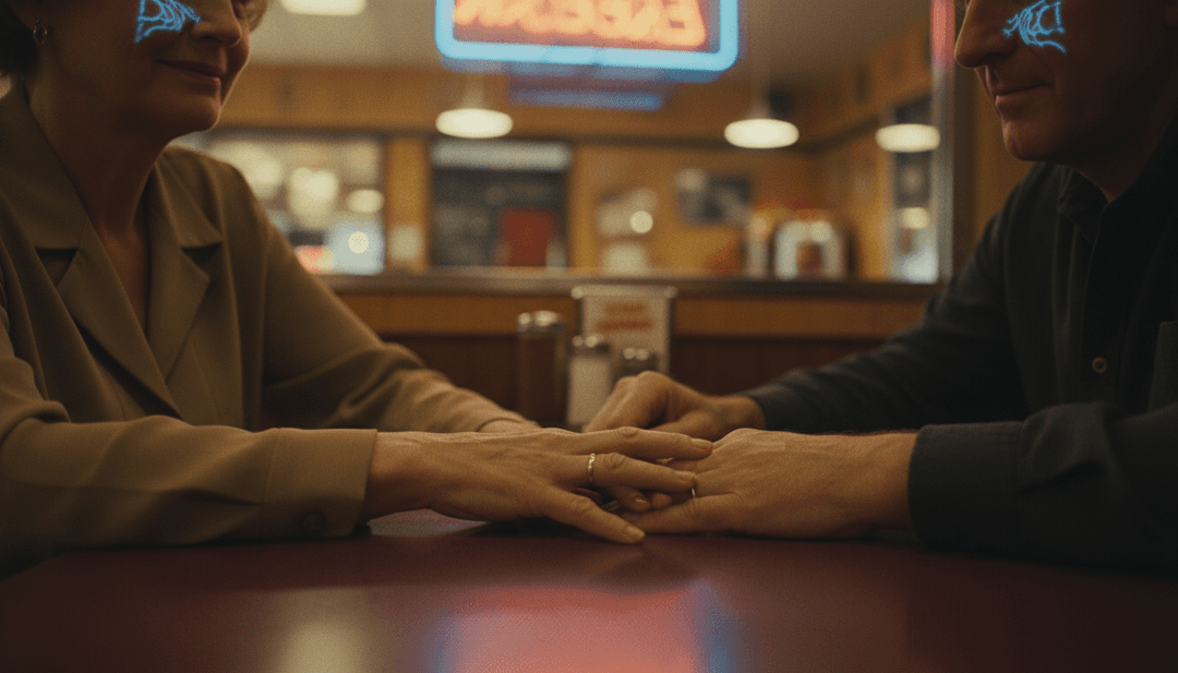 बर्फीले परिदृश्यों और चमकते वृक्षों के दृश्य दृश्य