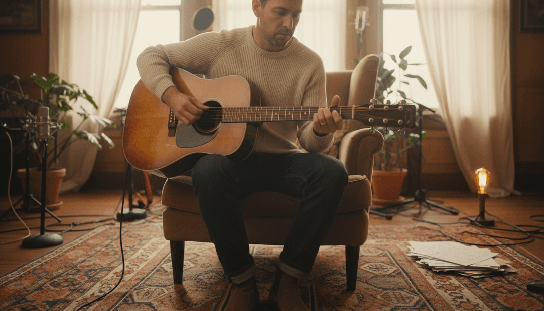 संगीत तत्वों के दृश्य दृश्यों में अनुवाद को दर्शाने वाली जीवंत छवियाँ।