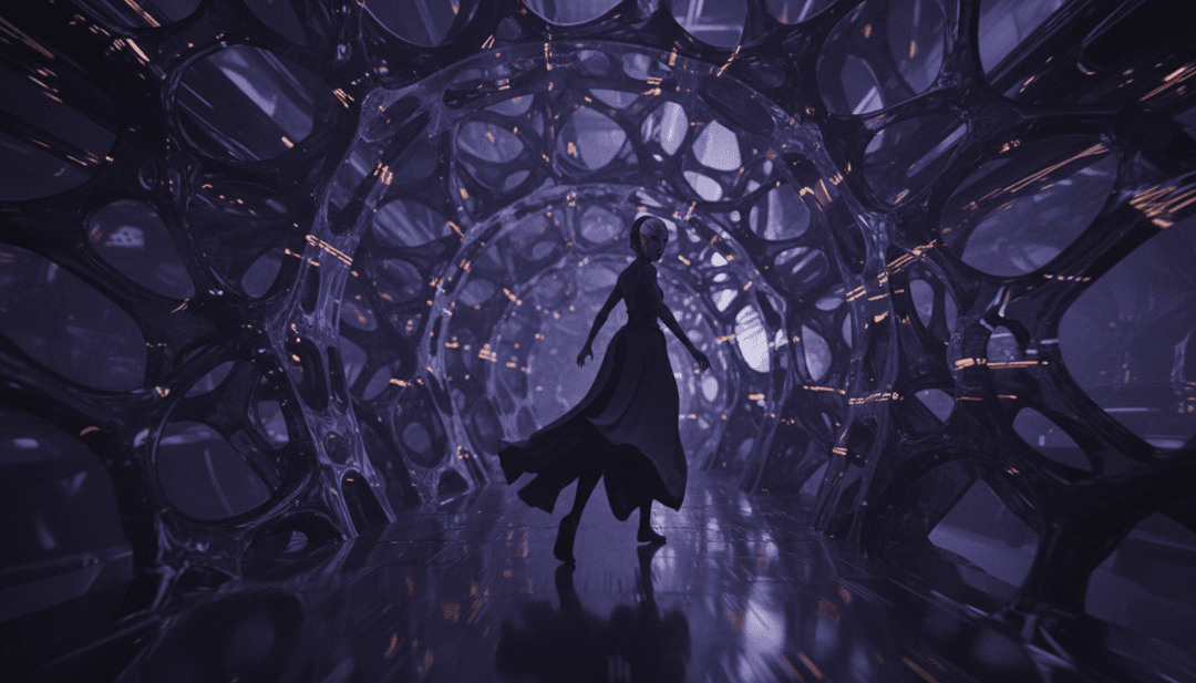 Lebendige visuelle Szene von Alices traumhafter Reise