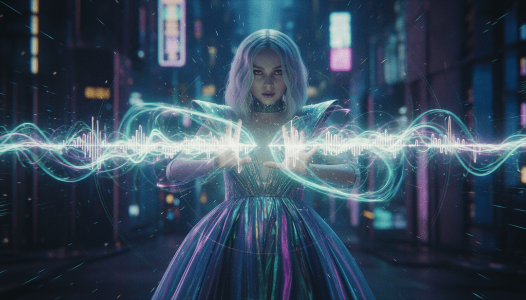 전자 비트와 보컬의 시각적 표현