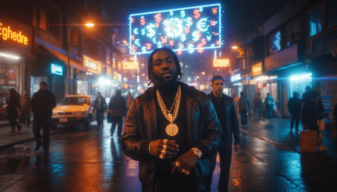 Scene visive ispirate a 'My Money' con paesaggi urbani e animazioni dinamiche