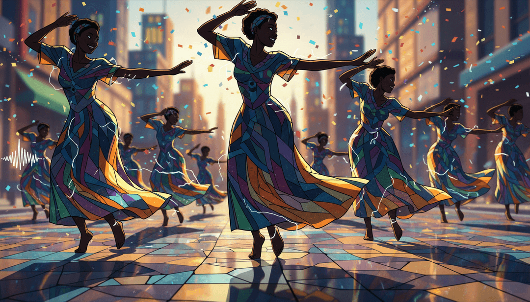 'Modern Times'의 AI 생성 뮤직 비디오의 마지막 장면