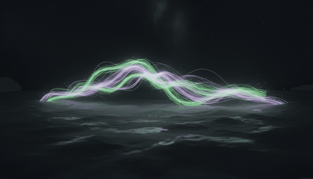 IA visualizando elementos musicales en una escena desértica