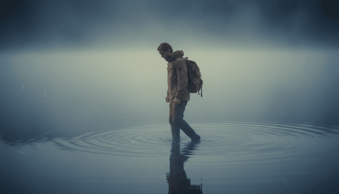 AI द्वारा व्याख्यायित Augustine के गाने 'Fumbling' की वैचारिक छवि