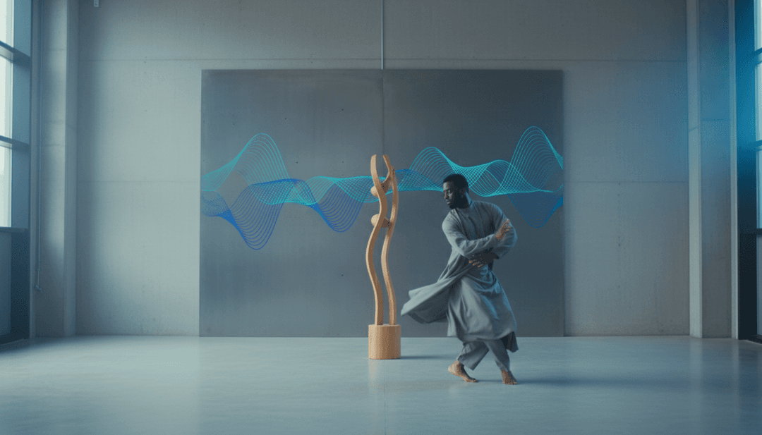 A IA cria visuais vibrantes a partir do ritmo e batidas da música.