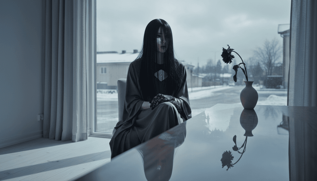 IA traduzindo os elementos musicais de 'Alien' em uma cena visual cósmica.