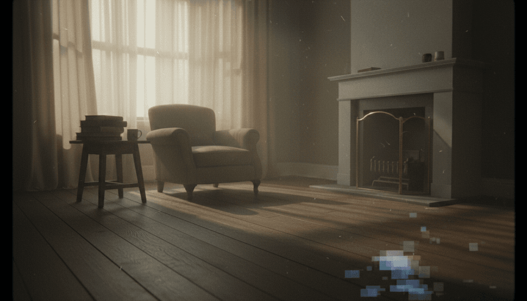 음악적 요소를 비디오 장면으로 변환하는 AI의 시각적 표현.