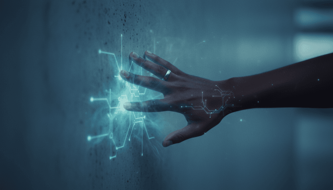 Visualização abstrata de ondas musicais misturando cores de R&B, Jazz e Hip Hop